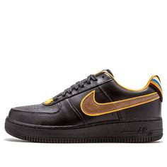 Nike Riccardo Tisci x Air Force 1 SP 'Black Brown' 677802-020 (AF1/SNKR/Retro/Skate/Casual/Low Top) Retro Black Custom Sneakers For Sports, Black Retro Custom Sneakers For Sports, Black Retro Custom Leather Sneakers, Retro Black Leather Custom Sneakers, Riccardo Tisci, Nike Air Force 1, Stylish Sneakers, Skate Shoes, Air Force 1