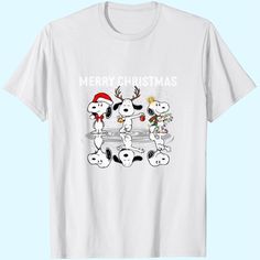 snoopy and charlie christmas t - shirt