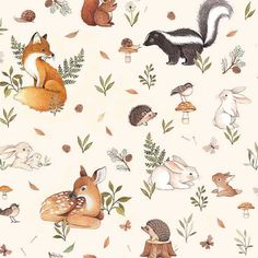 an animal themed wallpaper with many different animals