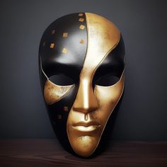 Immerse yourself in Venetian opulence with our black and gold mask. Inspired by antiquity, this creation captivates with timeless elegance. Every meticulously crafted detail blends ancient charm with modern sophistication. Elevate any occasion with this masterpiece transcending the accessory, inviting exploration into a realm where history and elegance converge. The black and gold Venetian mask is more than an artistic expression; it's an entry into the grandeur of bygone masquerades. Every curv Black And Gold Mask, Horror Party, Gold Mask, Costume Masks, Venetian Mask, Masquerade Party, Artistic Expression, Black And Gold, Costume Accessories