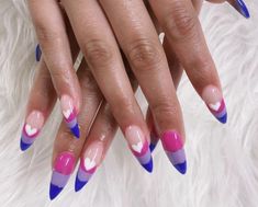 Bi Nails Designs, Simple Pride Nail Ideas, Non Binary Nail Art, Trans Nails Designs