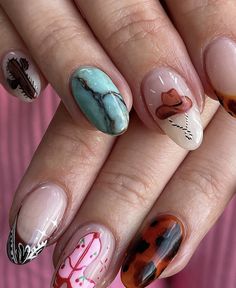 52 Aesthetic Cactus Nails You’ll Be Obsessed With - Modern Meets Boho Cowboy Hat Nails Design, Wild West Nails, Christmas Nails Western, Cowboy Nail Art, Cowboy Boot Nails, Montana Nails, Cowboy Hat Nails, Cowboy Nails Design, Rodeo Nails Designs