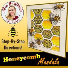 the honeycombs and bees are featured in this class card with an image of a woman's face