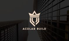 a black and white logo with the word acolab build on it's side