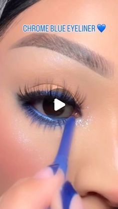 Ve Lopez on Instagram: "💙 Kicking off my Blue Eyeliner Series with this stunning chrome blue liner! ✨ Obsessed with how it catches the light—perfect for bold, standout looks and fall makeup. 🍂 Stay tuned for more shades! 
@colourpopcosmetics 

#BlueEyelinerSeries  #makeup #eyeliner" Blue Liner, Blue Eyeliner, Makeup Tricks, Fall Makeup, Makeup Eyeliner, Great Ideas, Hair And Makeup