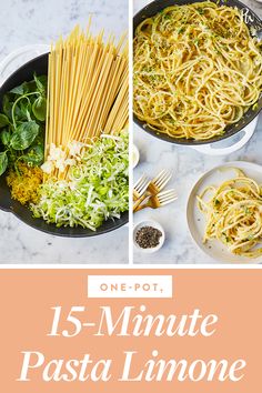 one pot pasta with pesto and parmesan on the side, in a skillet