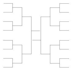 an image of a blank bracket for a basketball game with the number one on it