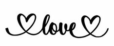 the word love written in cursive black ink