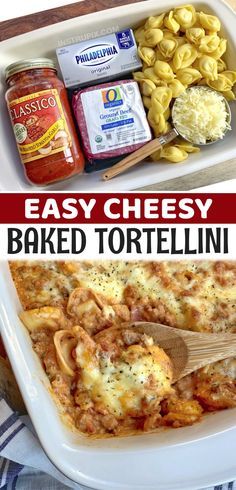 an easy cheesy baked tortellini casserole recipe