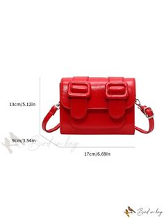 Bird in Bag - Leather Bag Buckle Decoration with Neon Red Stylish Design for Everyday Use Red Square School Bag, Red Square Satchel For School, Red Rectangular Box Bag With Large Capacity, Red Rectangular Shoulder Bag For School, Rectangular Shoulder Bag With Hasp Closure As Gift, Rectangular Shoulder Bag With Hasp Closure For Gift, Red Rectangular School Bag, Red Rectangular Flap Bag For Mobile Phone, Red Rectangular Flap Bag With Mobile Phone Holder