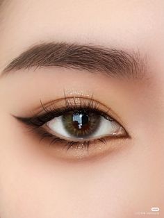 Eye Make Up Korean Look, Eyeliner Asian Eyes, Korean Eyes, Make Up Korean, Makeup Asia, Makeup Ulzzang, Bentuk Alis, Anime Eye Makeup