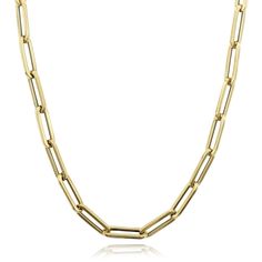 14K Yellow Gold Paperclip Necklace – Long's Jewelers 14k Gold Necklaces With Rectangular Links, Luxury Paperclip Necklaces For Formal Events, Luxury Formal Paperclip Necklace, Classic Rectangular Link Necklace, 14k Yellow Gold Paperclip Necklace, Classic Yellow Gold Paperclip Necklace, Yellow Gold Paperclip Necklaces For Formal Events, Gold Paperclip Necklace, Paperclip Necklace