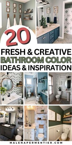 bathroom paint color ideas Bathroom Accent Wall Ideas, Small Rental Bathroom, Bathroom Paint Color Ideas, Bathroom Without Windows, Bathroom Paint Color, Best Bathroom Paint Colors, Small Bathroom Inspiration, Small Apartment Bathroom, Master Bath Vanity