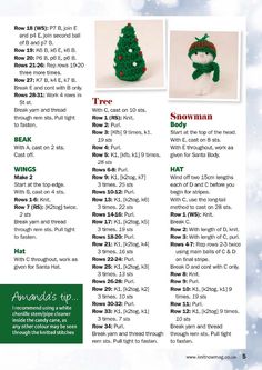 the instructions for how to make a knitted christmas tree ornament with free pattern