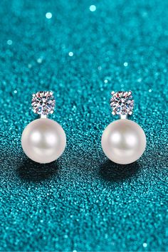 Moissanite Pearl Stud Earrings Natural Pearl Earrings, Wedding Jewelry For Bride, Bridesmaid Pearls, Pearl Diamond, Bride Jewellery, Pearl Stud Earrings, Pearl Studs