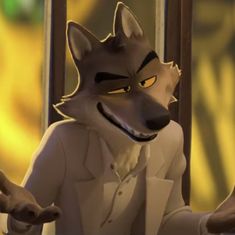 an animated fox wearing a suit and tie