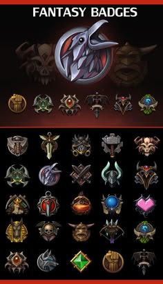 the ultimate guide to creating fantasy badges for your video game or computer screen, including icons and