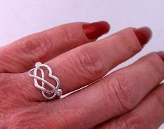 Infinity Heart Love Forever / Eternal Love Ring by rubybluejewelry Sterling Silver Infinity Heart Promise Ring, Sterling Silver Infinity Rings For Valentine's Day, Silver Infinity Ring For Valentine's Day, Sterling Silver Infinity Heart Wedding Ring, Sterling Silver Infinity Heart Ring For Wedding, Valentine's Day Infinity Heart Ring, Sterling Silver Infinity Ring, Handmade Infinity Rings For Anniversary, Sterling Silver Infinity Ring Gift