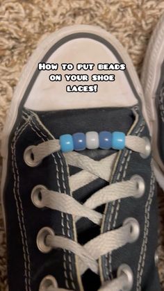 Diy Laces For Shoes, How Do You Put Beads On Your Shoelaces, How To Put Beads On Your Shoe Laces, Different Ways To Lace Shoes Converse, Cool Things To Do With Converse, How To Bead Your Shoe Laces, Beaded Laces Shoes, Cute Shoe Laces Ideas, How To Decorate Your Converse