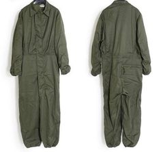 Vintage coveralls. Heavy and warm. SPECIFICATIONS * 65% Polyester, 35% Rayon * Zipper and Snap Closure * 2 Pass-Through Side Pockets and 1 Zip-up Back Pocket * Elastic Arm and Leg Cuff Size:  SMALL (fits 33 - 37 inch chest) Coveralls: shoulder to hem 55 inches Waist 16 inches  Pit to pit 19 inches Inseam 25.5 Color: OLIVE DRAB GREEN Long Sleeve Overalls With Pockets For Outdoor, Military Style Long Sleeve Cotton Jumpsuit, Military Style Long Sleeve Cotton Jumpsuits And Rompers, Military Style Long Sleeve Khaki Jumpsuit, Green Utility Overalls For Workwear, Khaki Military Long Sleeve Jumpsuit, Khaki Military Style Long Sleeve Jumpsuits, Khaki Long Sleeve Utility Overalls, Military Style Jumpsuits And Rompers With Pockets