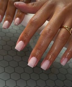 Sns Overlay Nails, Short Wedding Nails Black Women, Acrylics Black Women, Anc French Nails, Shorter Square Nails, Nails On Tanned Skin, Short Straight Nails, Kim K Nails, Overlay Nail Ideas