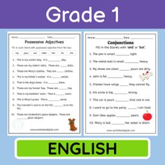 an english worksheet for grade 1 with pictures of animals and words on it