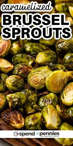 roasted brussel sprouts with text overlay