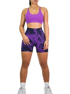 Description: Stay on trend at the gym with these stylish shorts! Its flattering pattern and design will enhance your curves and give you a bubble booty look while maintaining comfort. All of our leggings are made out of high quality nylon and spandex. Expect VERY comfortable, soft, and breathable fabric on your skin. Unlike cheap polyester leggings, these leggings do not slide down as you move and instead forms your figure all day. From shopping, working, going to classes and working out--our le Gym Wardrobe, Scrunch Shorts, Stylish Shorts, At The Gym, Sports Bras, Minimal Design, Gym Workouts, Breathable Fabric, Elegant Design