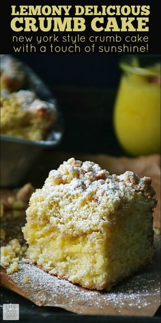 lemony delicious crumb cake with a touch of sunshine on the top and bottom