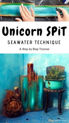 an image of a book cover with the title unicorn spit seawater technique on it