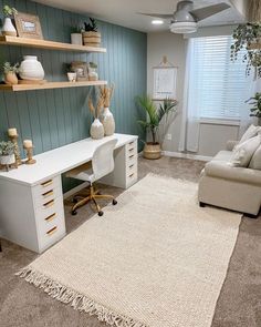 a living room filled with furniture and decor