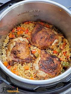 chicken thighs and rice in an instant pot