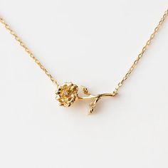 Solid Gold Birth Month Flower Necklaces | Local Eclectic – local eclectic