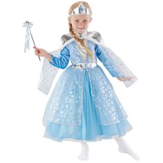 Snowflake Princess Girl's Dress-Up Costume This magical Snowflake Princess Costume includes a sparkling and elegant dress with silver snowflake overlay and three-layer skirt. The included cape is made from faux fur with silver accents, and the included jewelled tiara and wand will make you feel like royalty. Your winter princess will love this costume! The ice-blue, elaborate princess dress will warm your heart. Hugely popular for design and dress-up versatility in never-ending playtimes. You ca Firefighter Costume, Faux Fur Cape, Winter Princess, Fur Cape, Princess Dress Up, Girls Dress Up, Up Costumes, Princess Costume, Dress Up Costumes