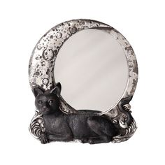 7.8 Night Cat Mirror - Magick Magick.com Astral Realm, Cat Mirror, Moon Mirror, Photo Rose, Freestanding Mirrors, Alchemy Gothic, Elegant Mirrors, Moon Witch, Cat Black