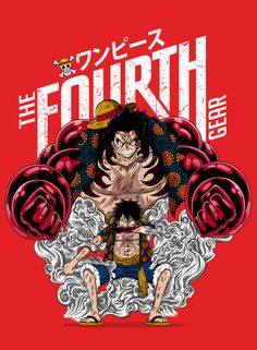 the poster for one piece's upcoming film, the four - headed man with two fists