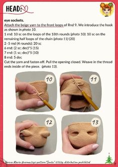 instructions on how to crochet a teddy bear