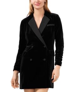 1.state Velvet Blazer Dress Velvet Blazer Dress, Blazer Mini Dress, Velvet Shorts, Winter 22, Velvet Leggings, Velvet Blazer, Black Dresses Casual, Short Mini Dress, Dresses Evening