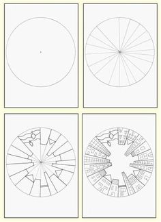 four different circulars are shown in black and white