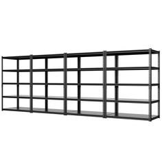 an empty shelving unit with four shelves