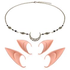 PRICES MAY VARY. 【Unique design】cosplay accessories 1 Moon Head Chain,1 Pair of short elf ears,1 Pair of long elf earset for most ears, Clip on the ear directly! Soft latex elf ears can dress up elves, fairies, pixies, goblins,s and more. 【Quality materials】elf ears The fairy pixie elf ears are made of high-quality latex, very soft, and will not hurt the ears, can be folded and kneaded, and will not be deformed. High temperature resistant, bendable and twistable, and can always return to their o Cosplay Fairy, Elf Ear, Fairy Ears, Vintage Headpiece, Headpiece Accessories, Elf Ears, Headpiece Hairstyles, Crystal Headpiece, Cosplay Accessories