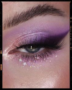 Sweet 16 Makeup, Eyeshadow Purple, Purple Makeup Looks, Concert Makeup, Prom Eye Makeup, Purple Eye Makeup, Cute Eye Makeup, Birthday Makeup