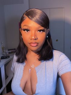 Bombshell Makeup, Flat Iron Hair Styles, Natural Hair Styles Easy, American Woman, Baddie Hairstyles, Black Girls Hairstyles, Aesthetic Hair, Bob Wigs, Prom Hair