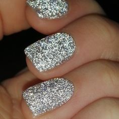 Silver Glitter Dip Nails, Glitter Nail Colors, Square Short Nails, Md Nails, Silver Nail Designs, Multicolored Nails, Pedi Ideas, Silver Glitter Nails