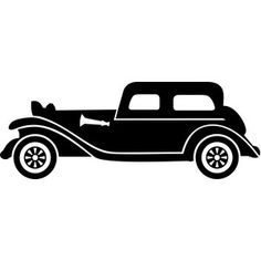 an old fashioned car silhouetted on a white background