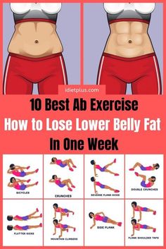 Belly Fat In One Week, Lose Lower Belly, Best Abdominal Exercises, Tummy Workout, Lose Lower Belly Fat, Exercise Plan, Ab Exercises, Lower Belly Fat