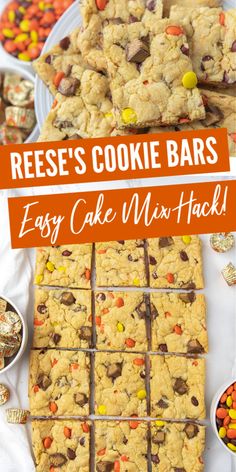 reese's cookie bars easy cake mix hack