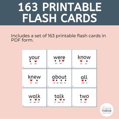 printable flash cards for kids to learn how to use them