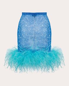 A mesmerizing display of embellishments, this sheer mini skirt is decorated with shimmering rhinestones and dimensional feather trim along the hem. Style with the Rhinestone Feather Crop Top in Baby Blue for a statement effect. Pull-on with elasticized waistband Feathered hem Rhinestone embellishments Sheer openworked knit Self: 50% rhinestone, 30% polyester, 20% cotton Feathers: 60% ostrich feathers, 30% turkey feathers, 10% polyester Dry clean only Made in Ukraine Size & Fit Model (wearing siz Sheer Mini Skirt, Feather Mini Skirt, Feather Crop Top, Imvu Outfits, Imvu Outfits Ideas Cute, Night Fever, Made In Ukraine, Turkey Feathers, Feather Trim