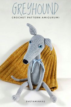 a crochet pattern for a greyhound dog